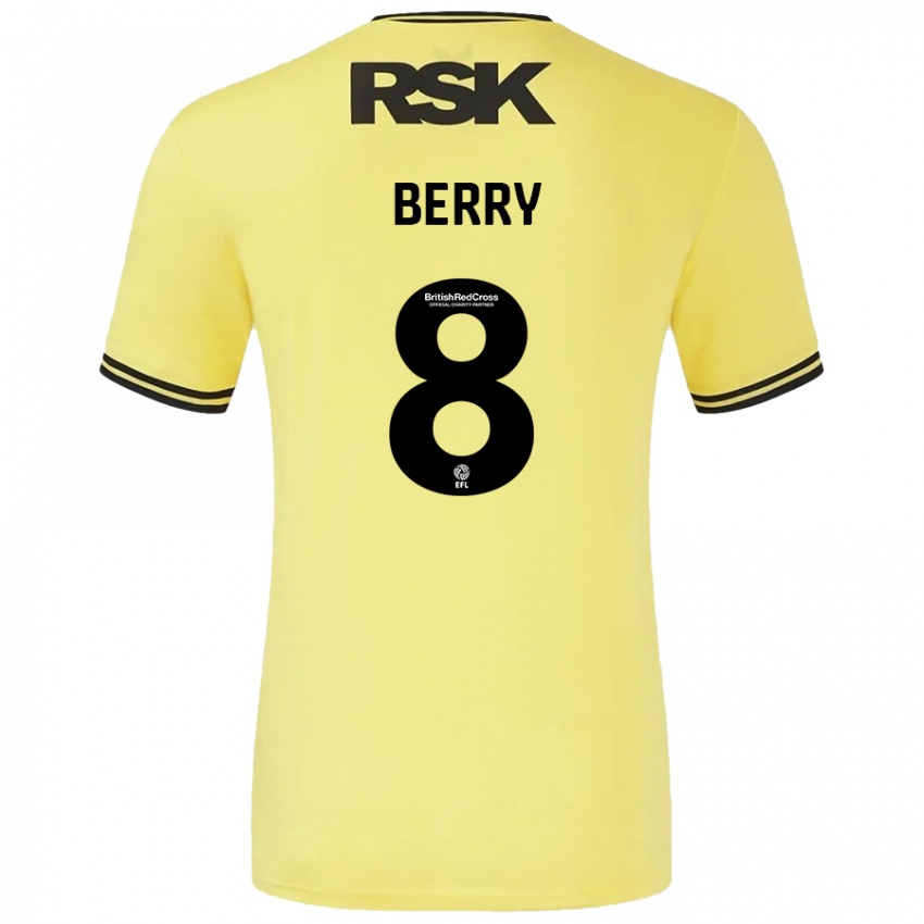 Bambino Maglia Luke Berry #8 Giallo Nero Kit Gara Away 2024/25 Maglietta