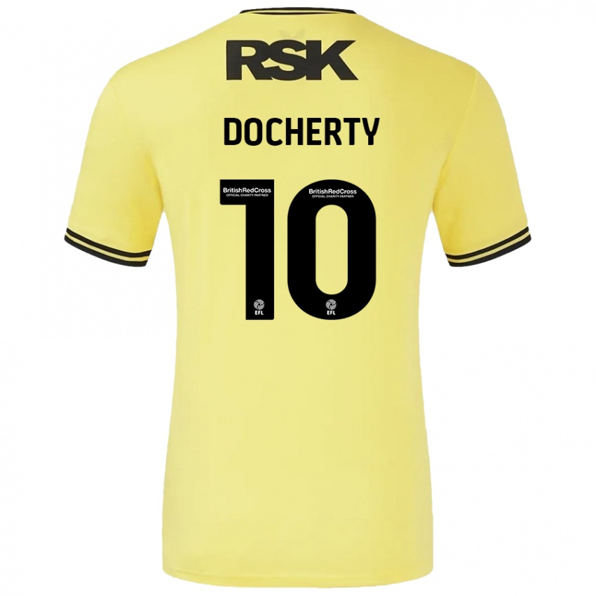 Bambino Maglia Greg Docherty #10 Giallo Nero Kit Gara Away 2024/25 Maglietta