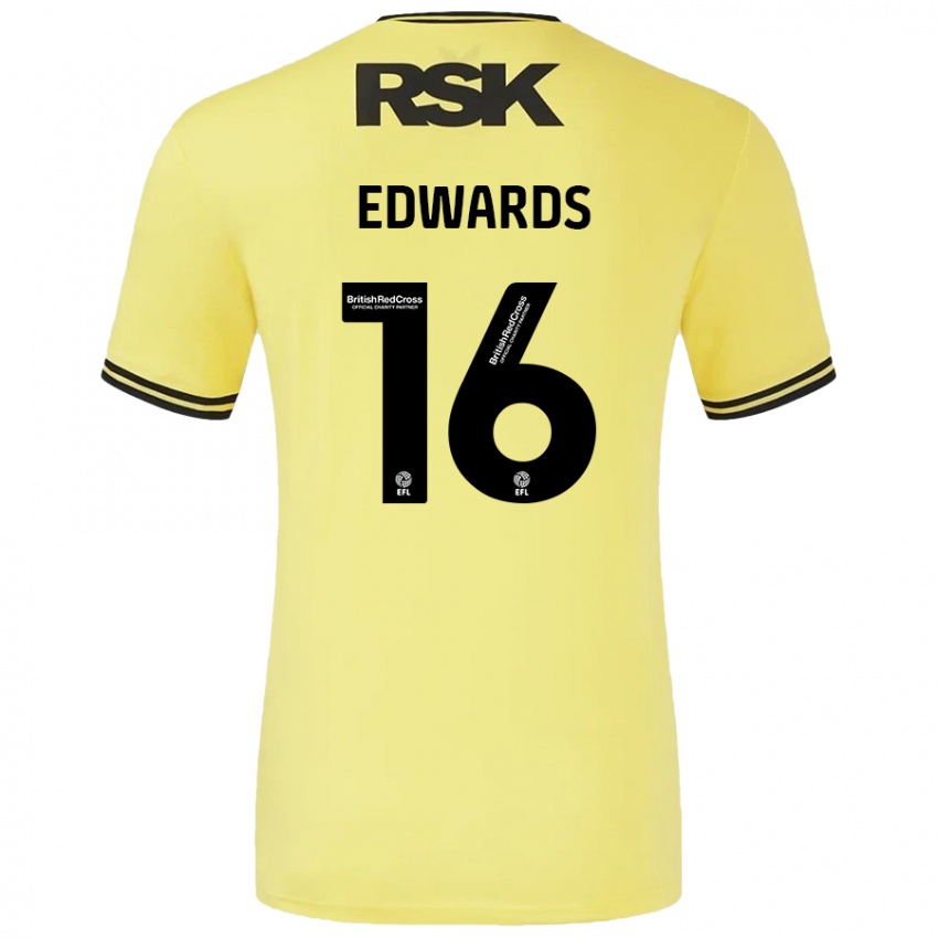 Bambino Maglia Josh Edwards #16 Giallo Nero Kit Gara Away 2024/25 Maglietta