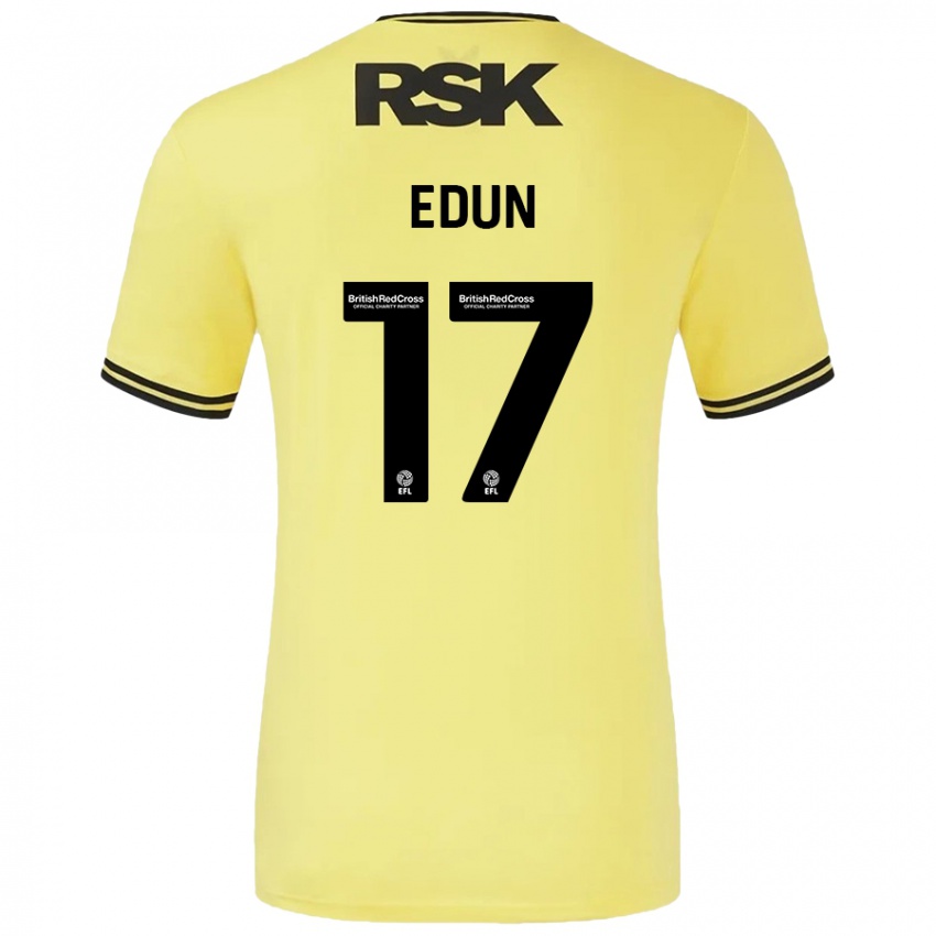 Bambino Maglia Tayo Edun #17 Giallo Nero Kit Gara Away 2024/25 Maglietta