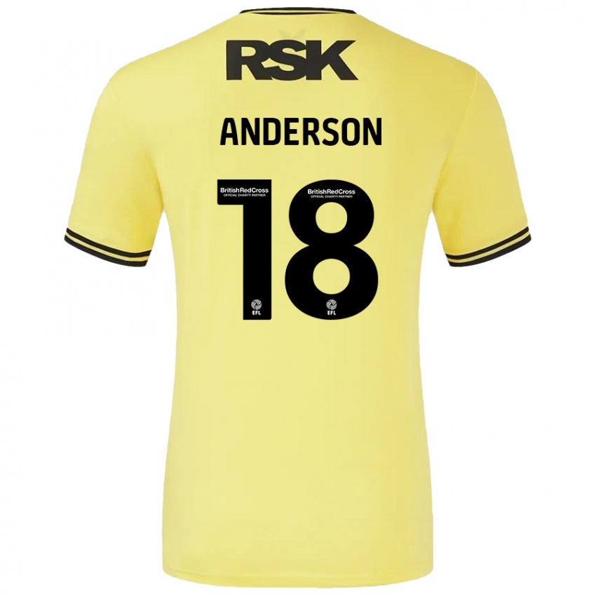 Bambino Maglia Karoy Anderson #18 Giallo Nero Kit Gara Away 2024/25 Maglietta