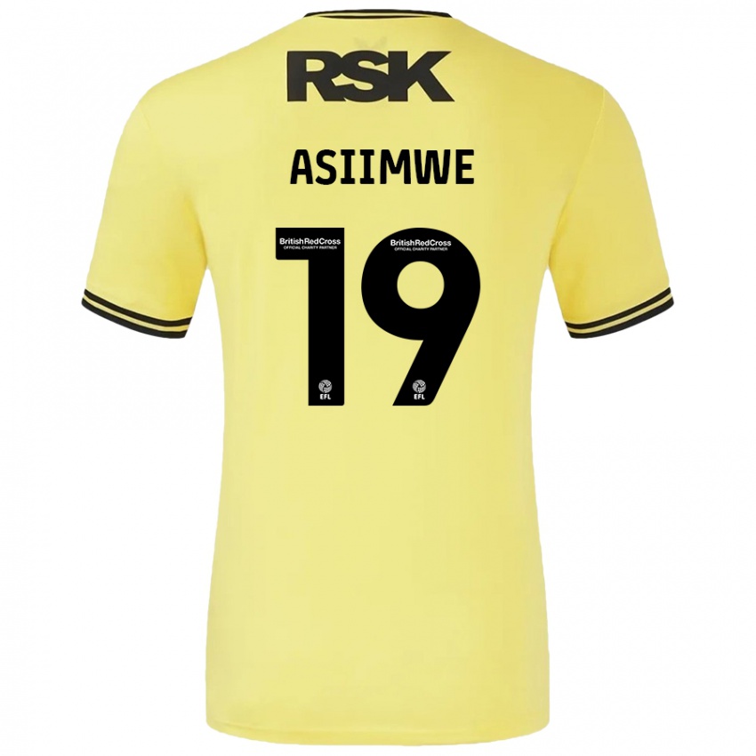 Bambino Maglia Nathan Asiimwe #19 Giallo Nero Kit Gara Away 2024/25 Maglietta