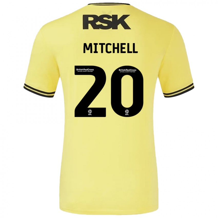 Bambino Maglia Zach Mitchell #20 Giallo Nero Kit Gara Away 2024/25 Maglietta