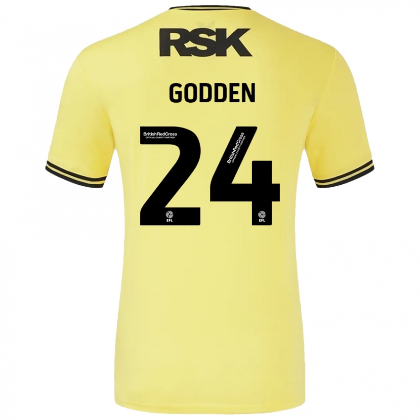 Bambino Maglia Matt Godden #24 Giallo Nero Kit Gara Away 2024/25 Maglietta