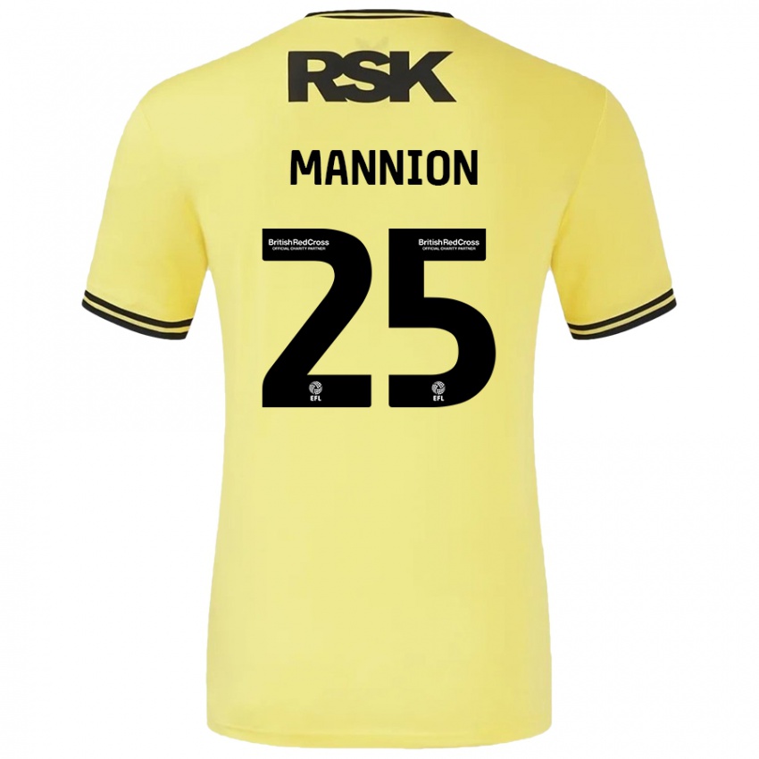 Bambino Maglia Will Mannion #25 Giallo Nero Kit Gara Away 2024/25 Maglietta