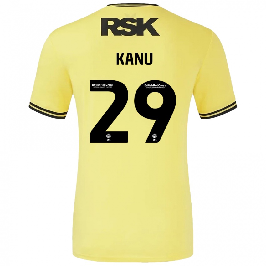 Bambino Maglia Daniel Kanu #29 Giallo Nero Kit Gara Away 2024/25 Maglietta