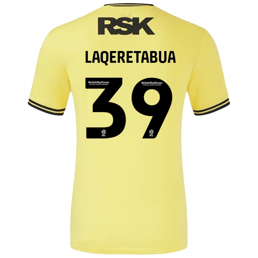 Bambino Maglia Josh Laqeretabua #39 Giallo Nero Kit Gara Away 2024/25 Maglietta