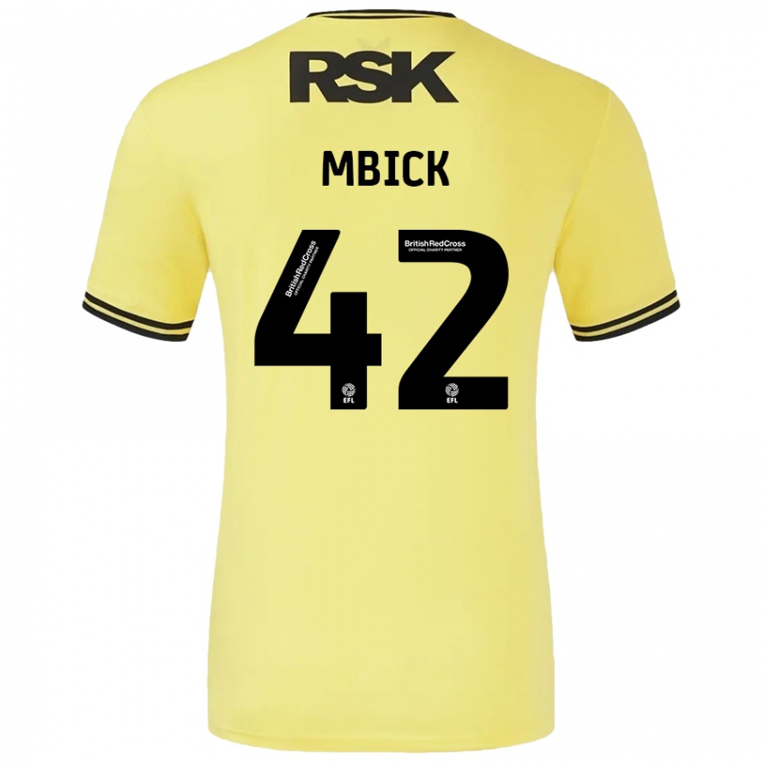 Bambino Maglia Micah Mbick #42 Giallo Nero Kit Gara Away 2024/25 Maglietta