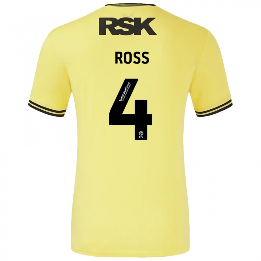 Bambino Maglia Mia Ross #4 Giallo Nero Kit Gara Away 2024/25 Maglietta