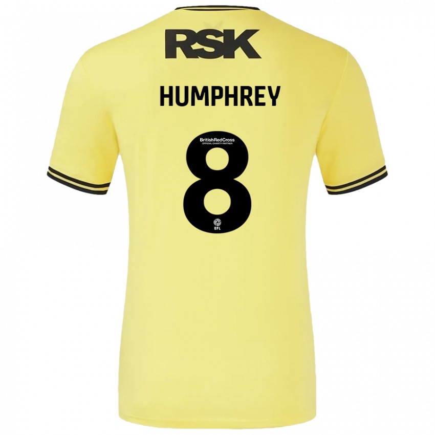 Bambino Maglia Carla Humphrey #8 Giallo Nero Kit Gara Away 2024/25 Maglietta