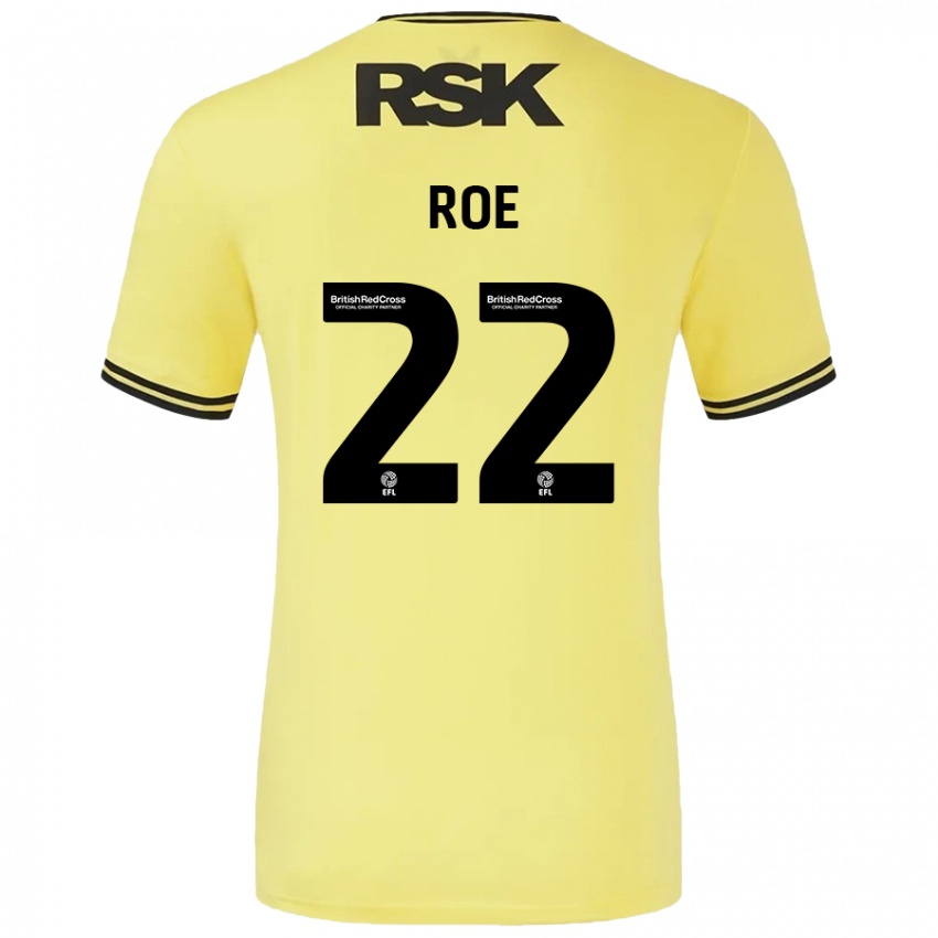 Bambino Maglia Bethan Roe #22 Giallo Nero Kit Gara Away 2024/25 Maglietta