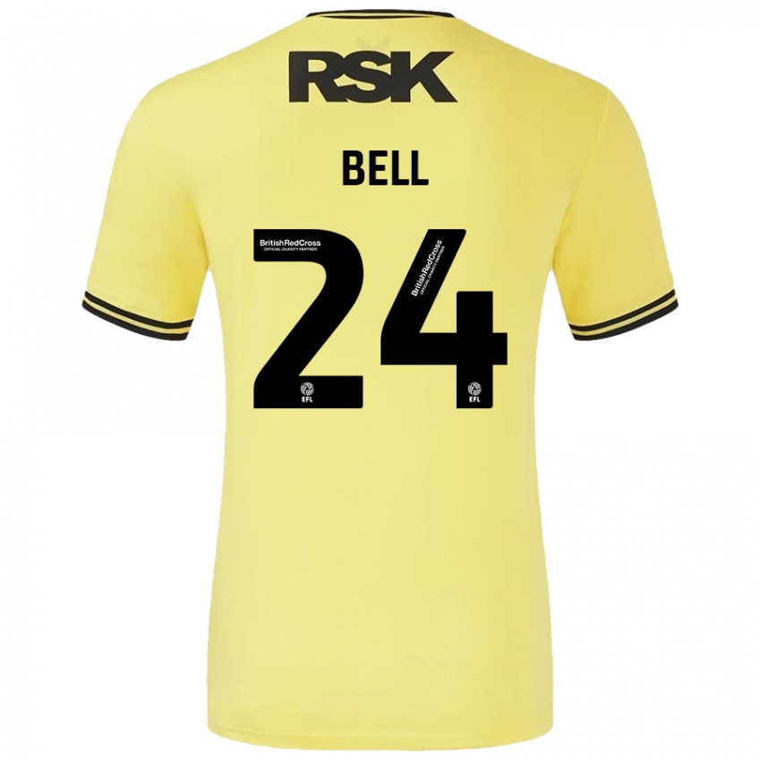 Bambino Maglia Taylor Bell #24 Giallo Nero Kit Gara Away 2024/25 Maglietta