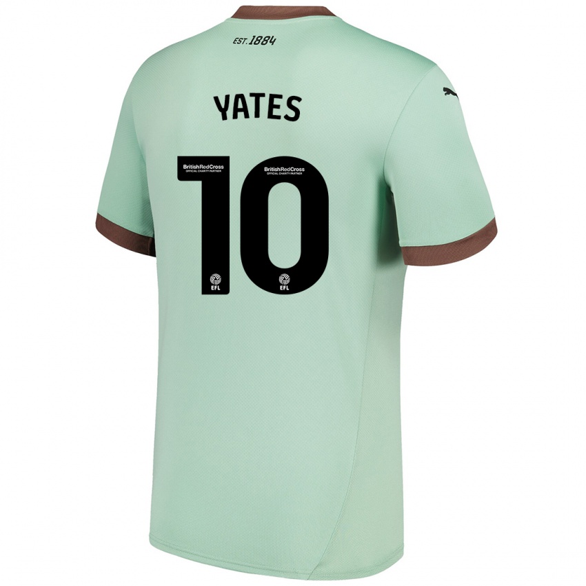 Bambino Maglia Jerry Yates #10 Verde Pallido Kit Gara Away 2024/25 Maglietta