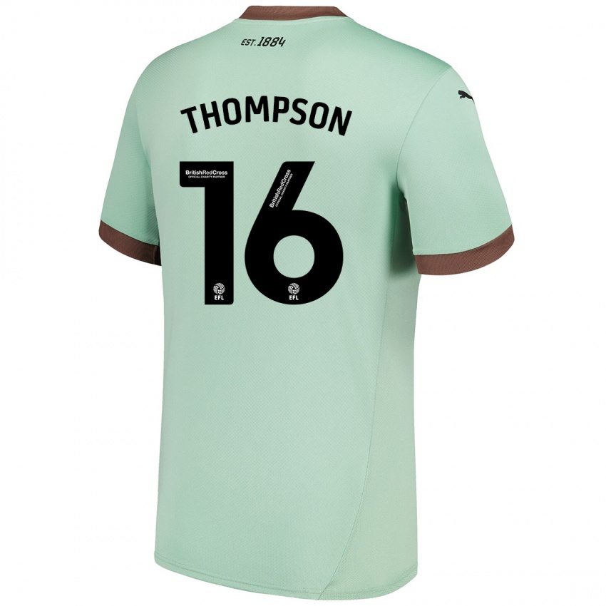 Bambino Maglia Liam Thompson #16 Verde Pallido Kit Gara Away 2024/25 Maglietta