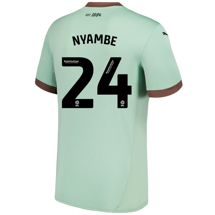 Bambino Maglia Ryan Nyambe #24 Verde Pallido Kit Gara Away 2024/25 Maglietta