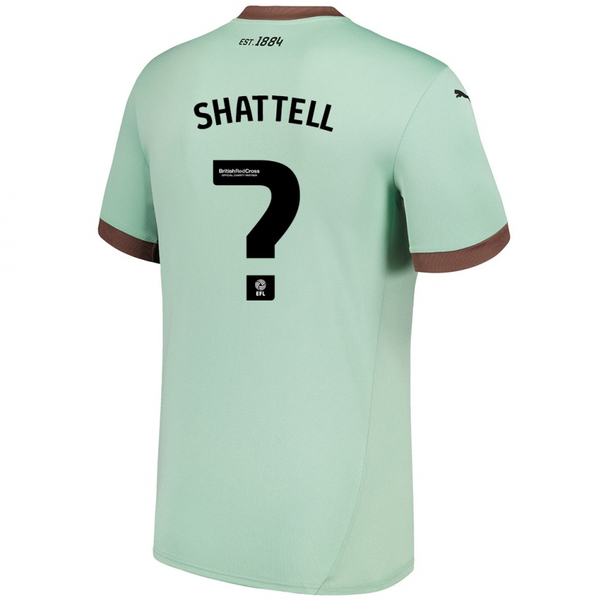 Bambino Maglia Josh Shattell #0 Verde Pallido Kit Gara Away 2024/25 Maglietta