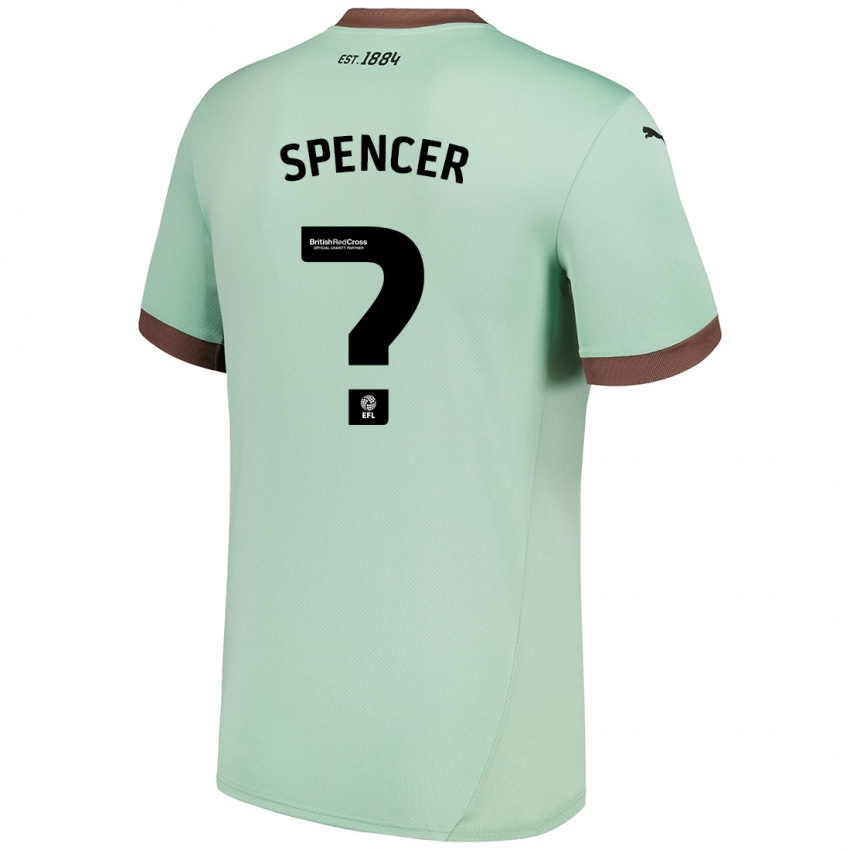 Bambino Maglia Morten Spencer #0 Verde Pallido Kit Gara Away 2024/25 Maglietta