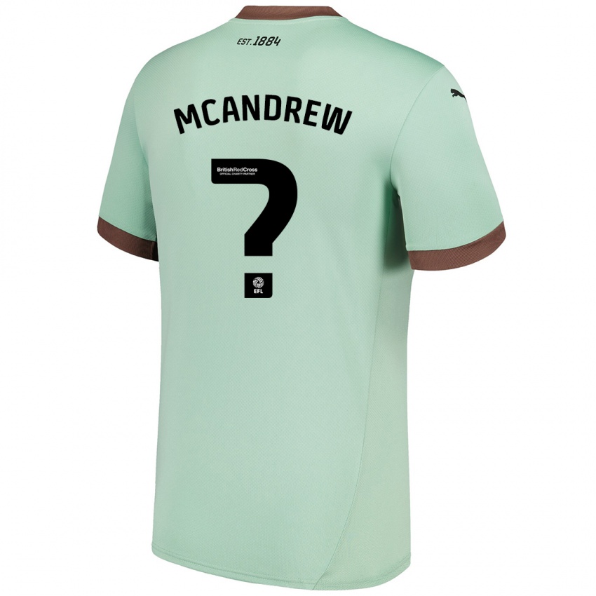 Bambino Maglia Niall Mcandrew #0 Verde Pallido Kit Gara Away 2024/25 Maglietta