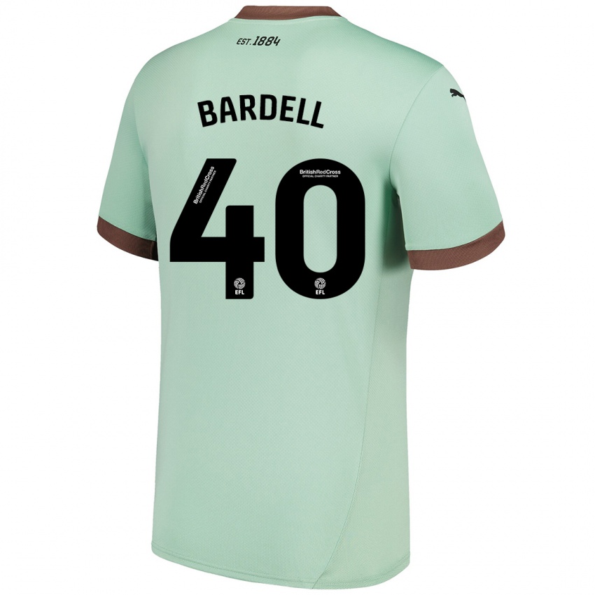 Bambino Maglia Max Bardell #40 Verde Pallido Kit Gara Away 2024/25 Maglietta