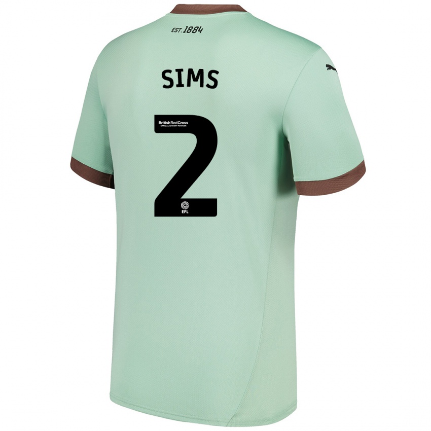 Bambino Maglia Amy Sims #2 Verde Pallido Kit Gara Away 2024/25 Maglietta