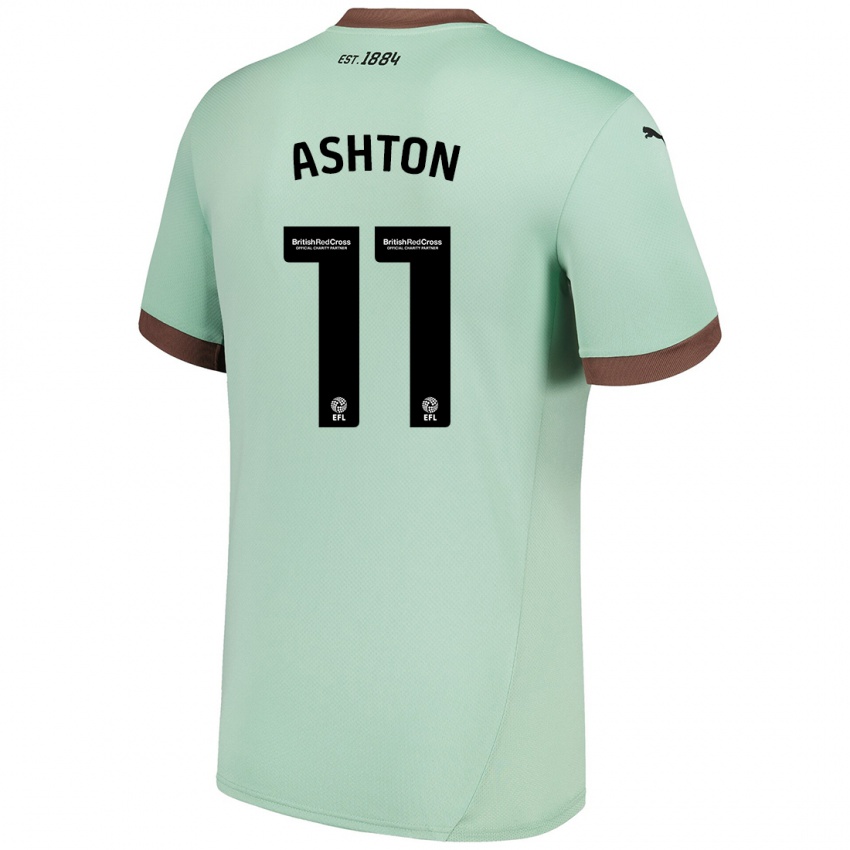 Bambino Maglia Eleanor Ashton #11 Verde Pallido Kit Gara Away 2024/25 Maglietta