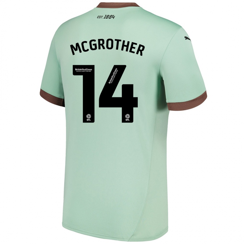 Bambino Maglia Becky Mcgrother #14 Verde Pallido Kit Gara Away 2024/25 Maglietta