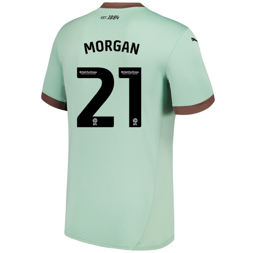 Bambino Maglia Sarah Morgan #21 Verde Pallido Kit Gara Away 2024/25 Maglietta