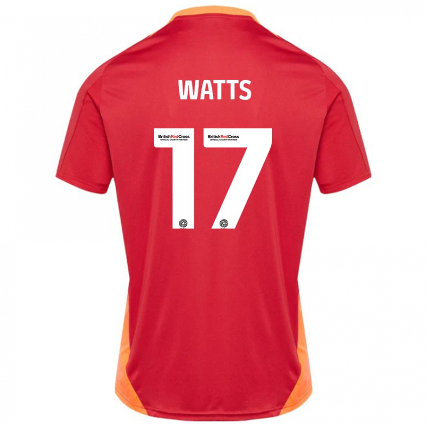 Bambino Maglia Caleb Watts #17 Blu Bianco Sporco Kit Gara Away 2024/25 Maglietta