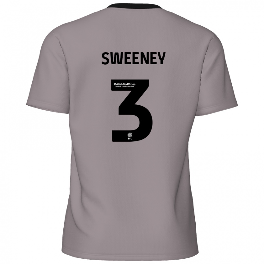 Bambino Maglia Jayden Sweeney #3 Grigio Kit Gara Away 2024/25 Maglietta