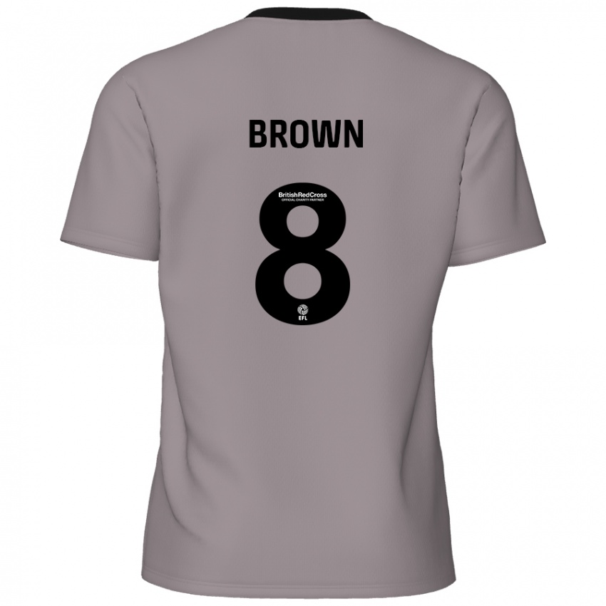 Bambino Maglia Jordan Brown #8 Grigio Kit Gara Away 2024/25 Maglietta