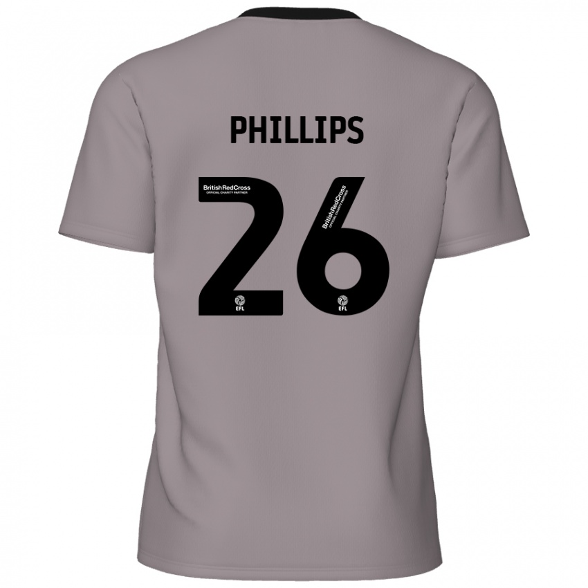 Bambino Maglia Noah Phillips #26 Grigio Kit Gara Away 2024/25 Maglietta