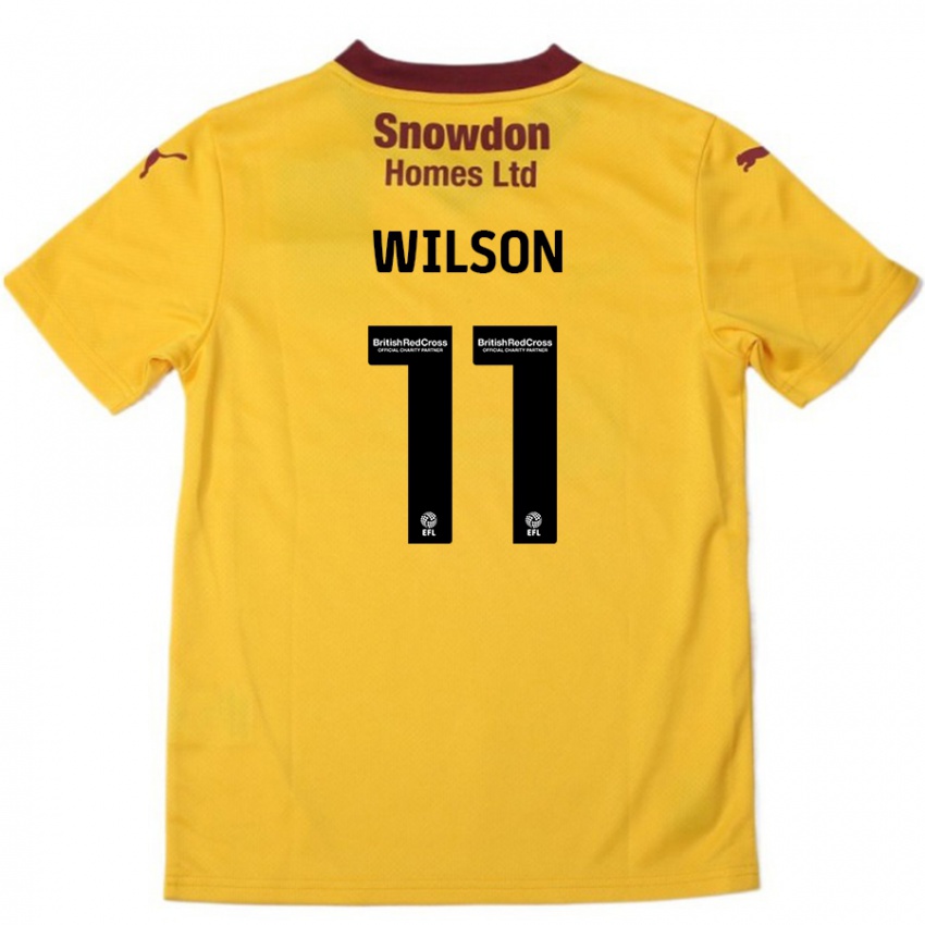 Bambino Maglia James Wilson #11 Arancione Borgogna Kit Gara Away 2024/25 Maglietta