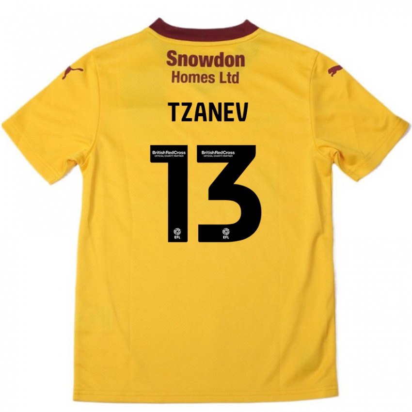 Bambino Maglia Nik Tzanev #13 Arancione Borgogna Kit Gara Away 2024/25 Maglietta