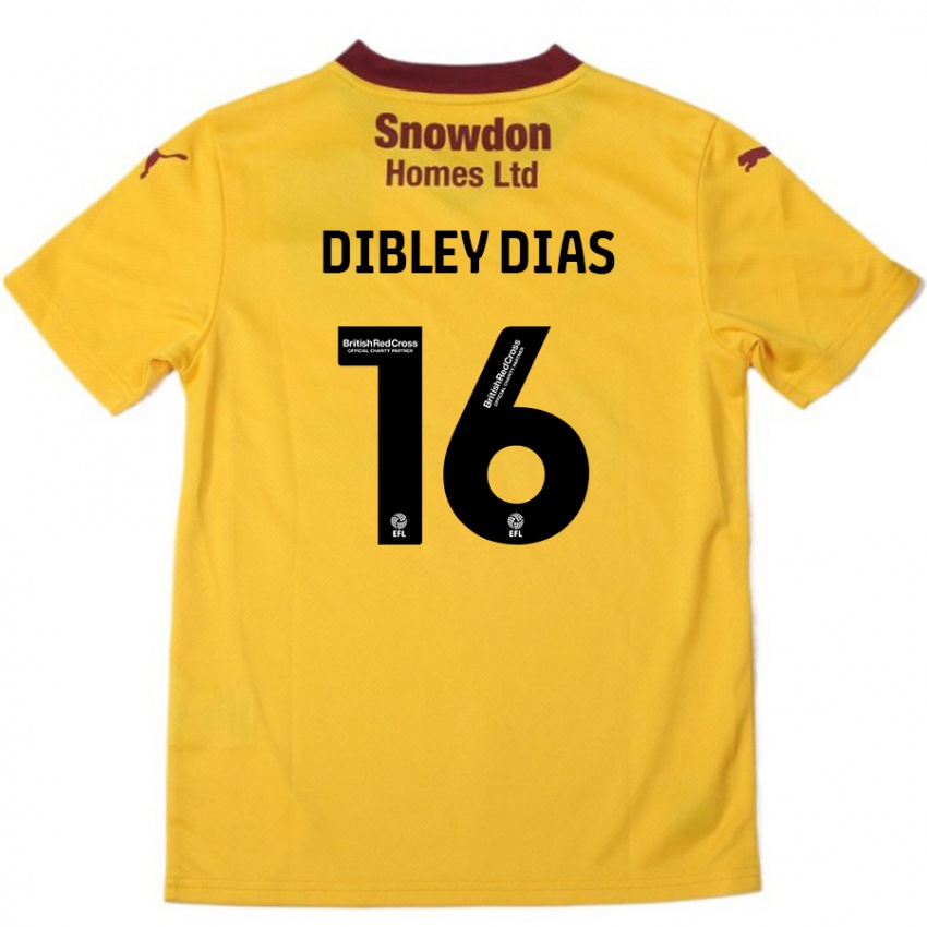 Bambino Maglia Matt Dibley-Dias #16 Arancione Borgogna Kit Gara Away 2024/25 Maglietta