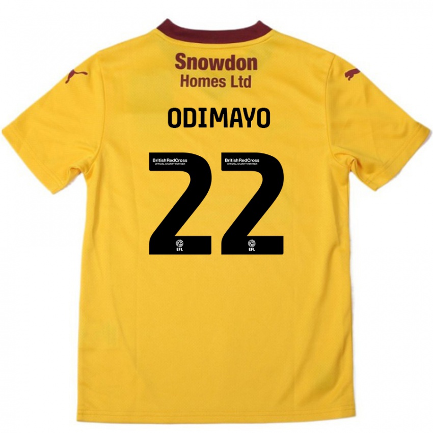 Bambino Maglia Akin Odimayo #22 Arancione Borgogna Kit Gara Away 2024/25 Maglietta