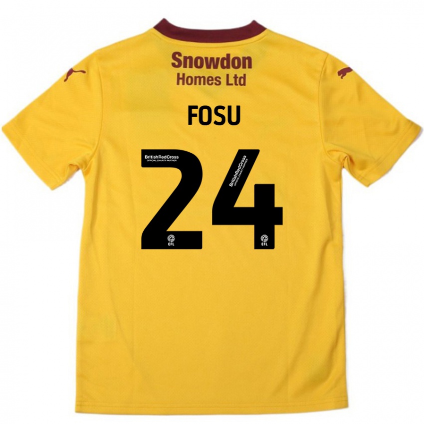 Bambino Maglia Tariqe Fosu #24 Arancione Borgogna Kit Gara Away 2024/25 Maglietta