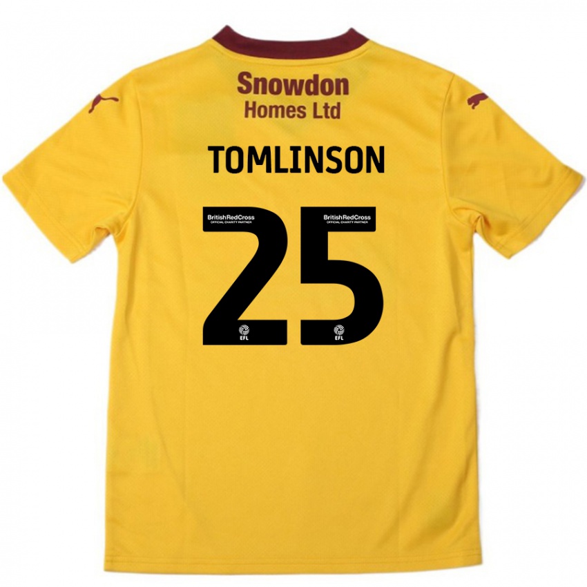 Bambino Maglia Josh Tomlinson #25 Arancione Borgogna Kit Gara Away 2024/25 Maglietta