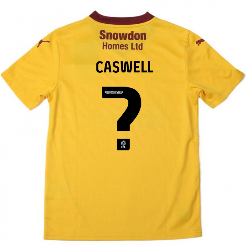 Bambino Maglia Jordan Caswell #0 Arancione Borgogna Kit Gara Away 2024/25 Maglietta