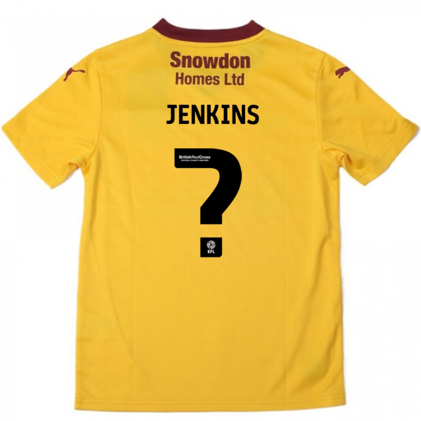 Bambino Maglia Leo Jenkins #0 Arancione Borgogna Kit Gara Away 2024/25 Maglietta