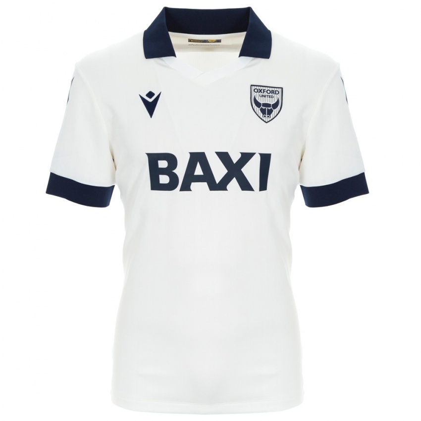 Bambino Maglia Greg Leigh #22 Bianco Blu Navy Kit Gara Away 2024/25 Maglietta