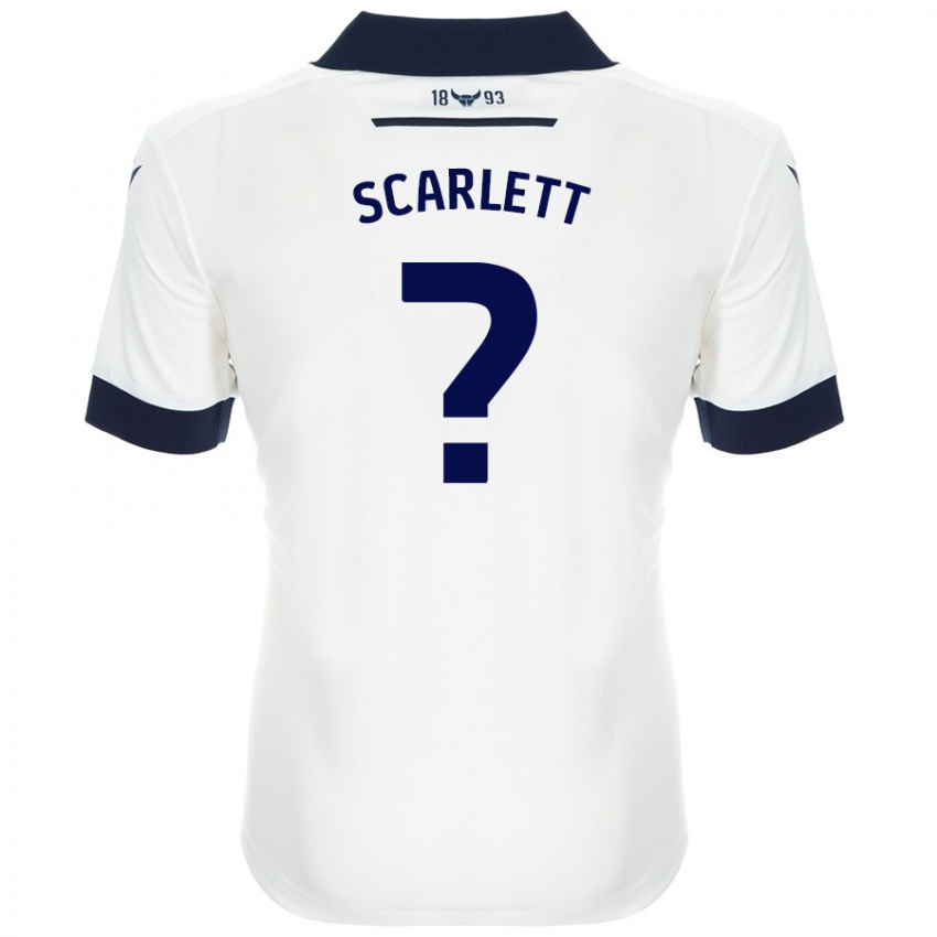 Bambino Maglia Dane Scarlett #0 Bianco Blu Navy Kit Gara Away 2024/25 Maglietta