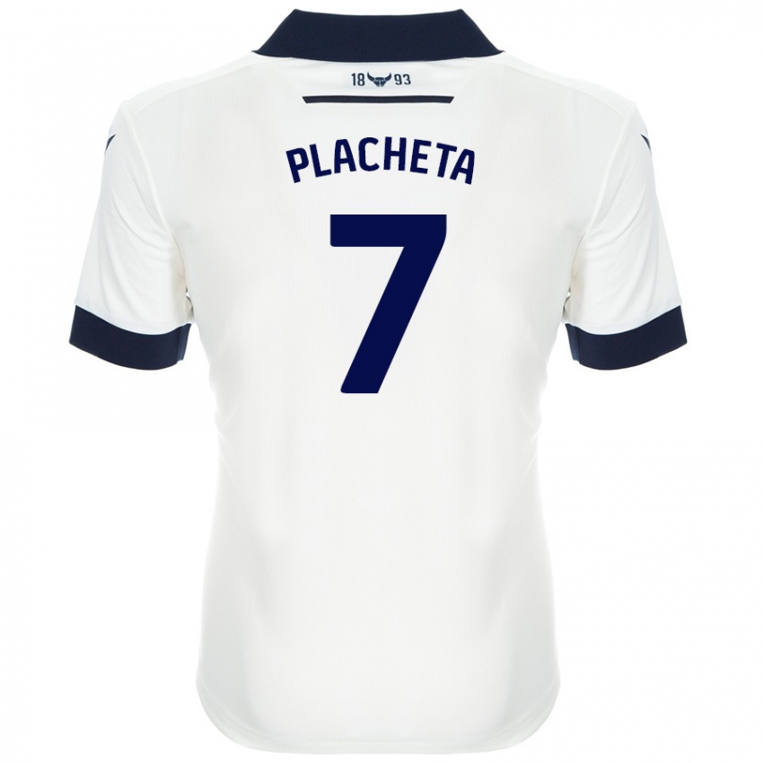 Bambino Maglia Przemyslaw Placheta #7 Bianco Blu Navy Kit Gara Away 2024/25 Maglietta