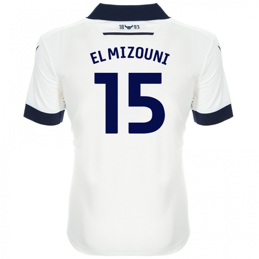 Bambino Maglia Idris El Mizouni #15 Bianco Blu Navy Kit Gara Away 2024/25 Maglietta