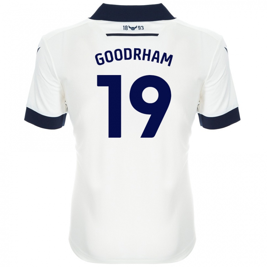 Bambino Maglia Tyler Goodrham #19 Bianco Blu Navy Kit Gara Away 2024/25 Maglietta