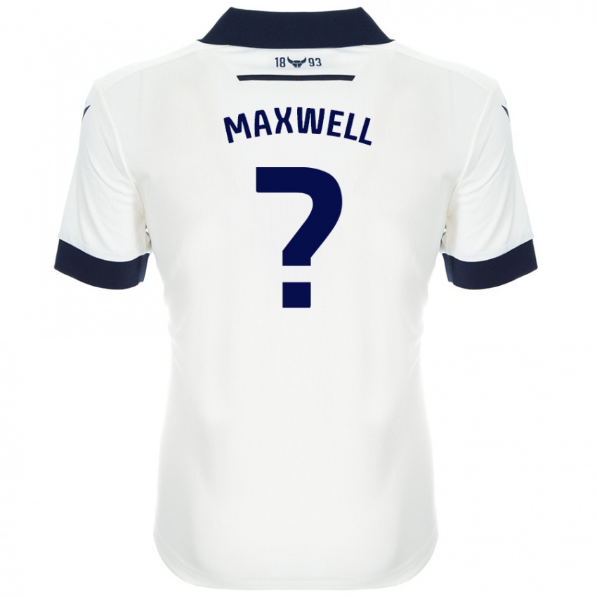 Bambino Maglia Rashane Maxwell #0 Bianco Blu Navy Kit Gara Away 2024/25 Maglietta