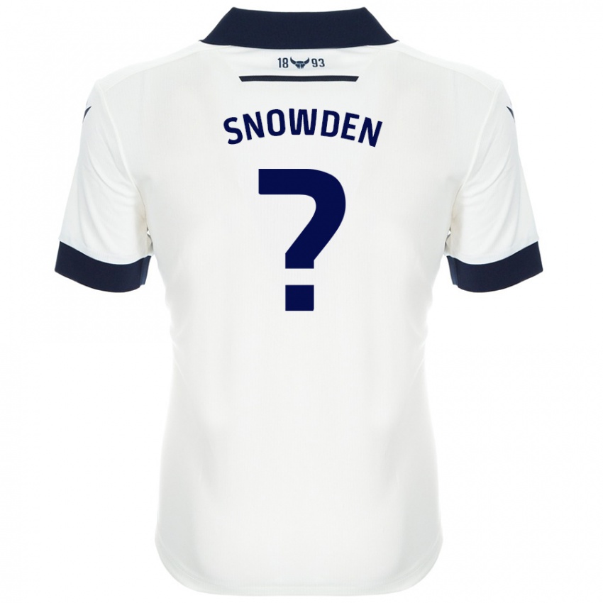 Bambino Maglia Leo Snowden #0 Bianco Blu Navy Kit Gara Away 2024/25 Maglietta