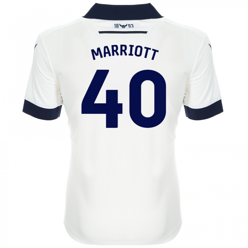 Bambino Maglia Monty Marriott #40 Bianco Blu Navy Kit Gara Away 2024/25 Maglietta