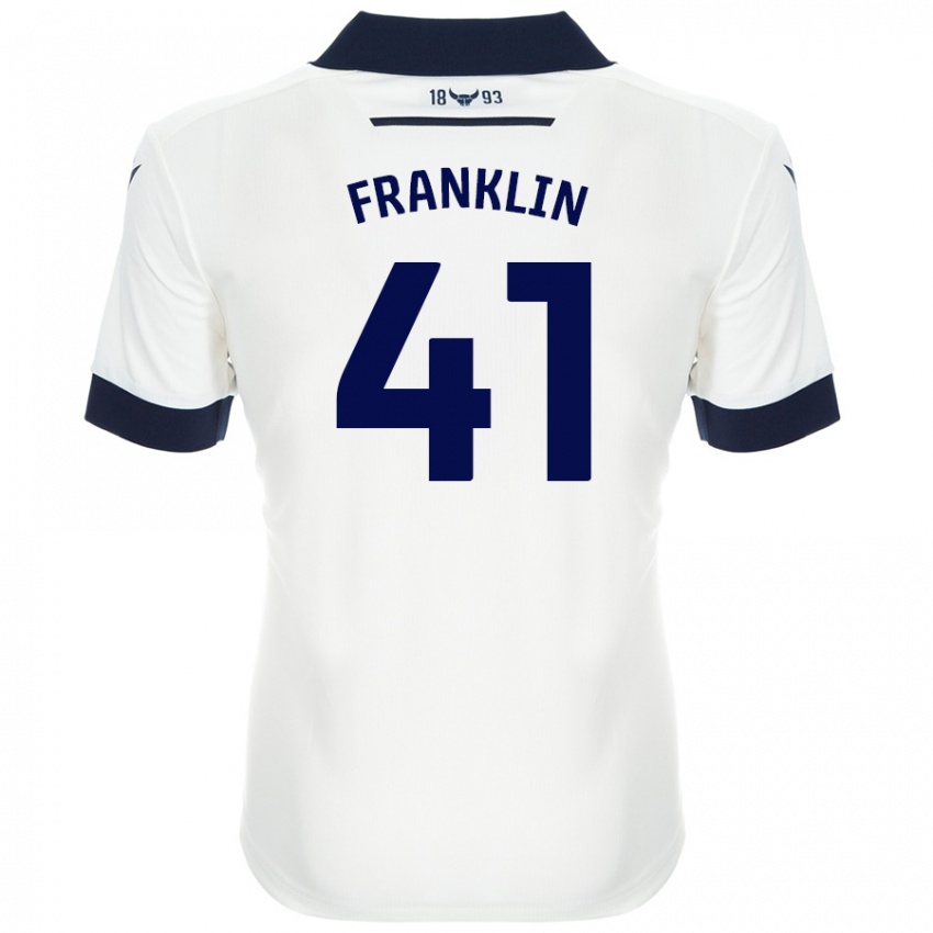 Bambino Maglia George Franklin #41 Bianco Blu Navy Kit Gara Away 2024/25 Maglietta