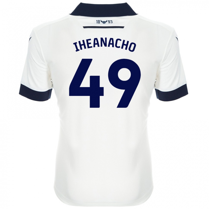 Bambino Maglia Josh Iheanacho #49 Bianco Blu Navy Kit Gara Away 2024/25 Maglietta