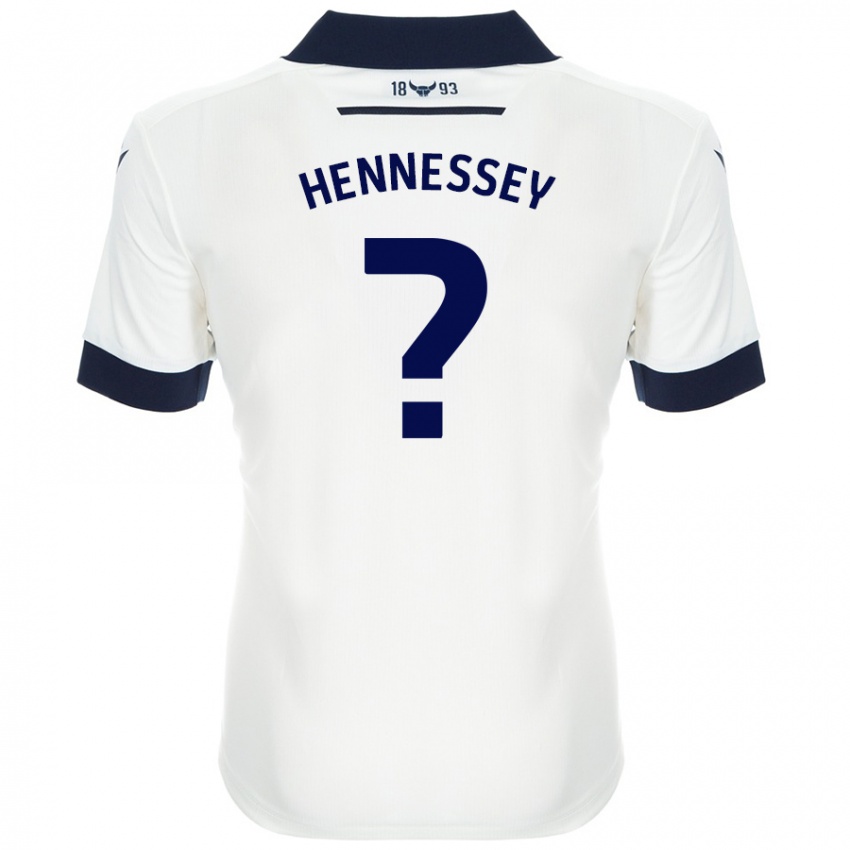 Bambino Maglia Laura Hennessey #0 Bianco Blu Navy Kit Gara Away 2024/25 Maglietta